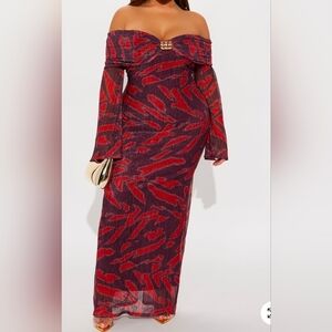 Elegant Red and Purple Women's Skirt